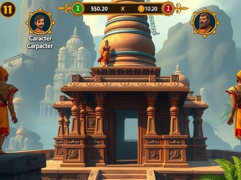 Ganges Fabled Trail gameplay screenshot showing Indian temple environment